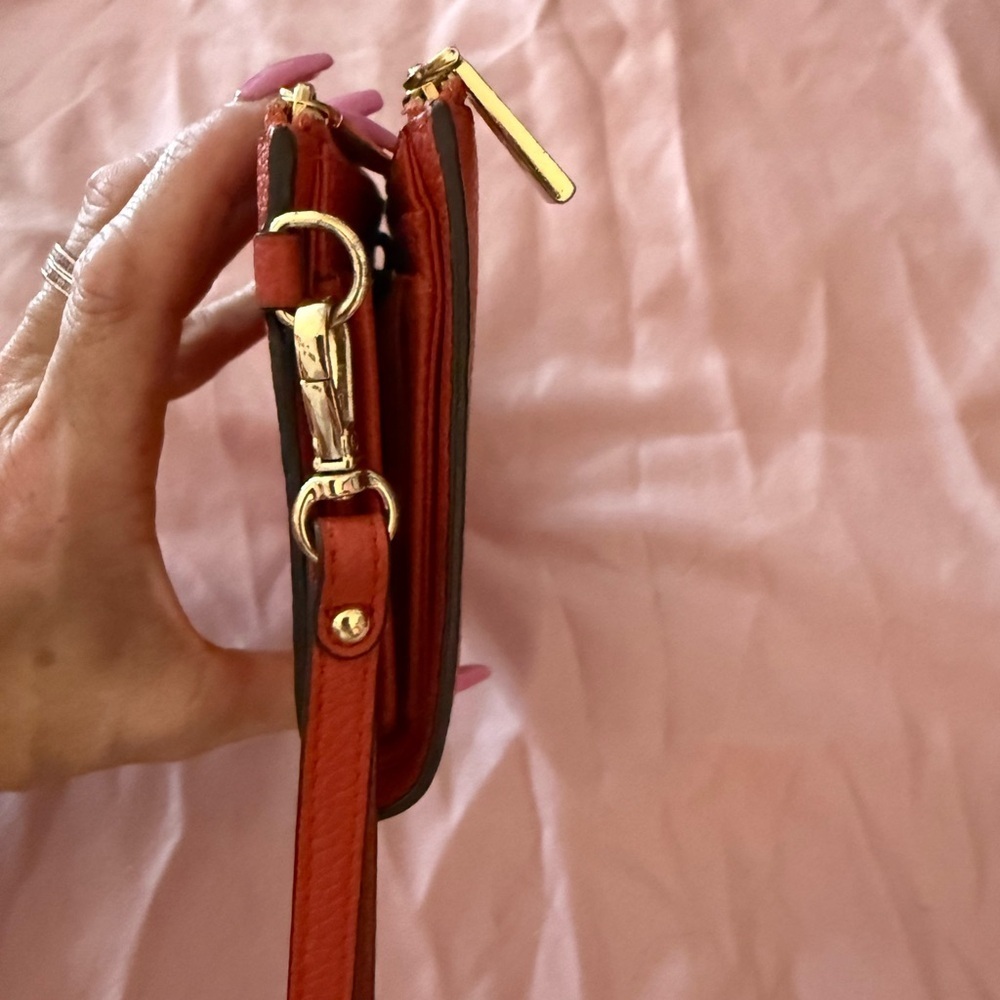 Michael Kors Vibrant Red Leather Clutch - Picture 3 of 10